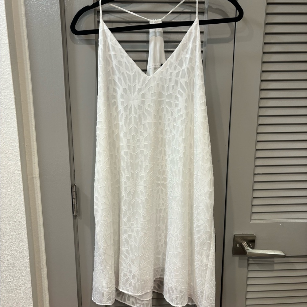 Three Eight Two Size Medium White Patterned Dress - image 1